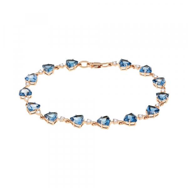 Золотой браслет с топазом и фианитом № 116644