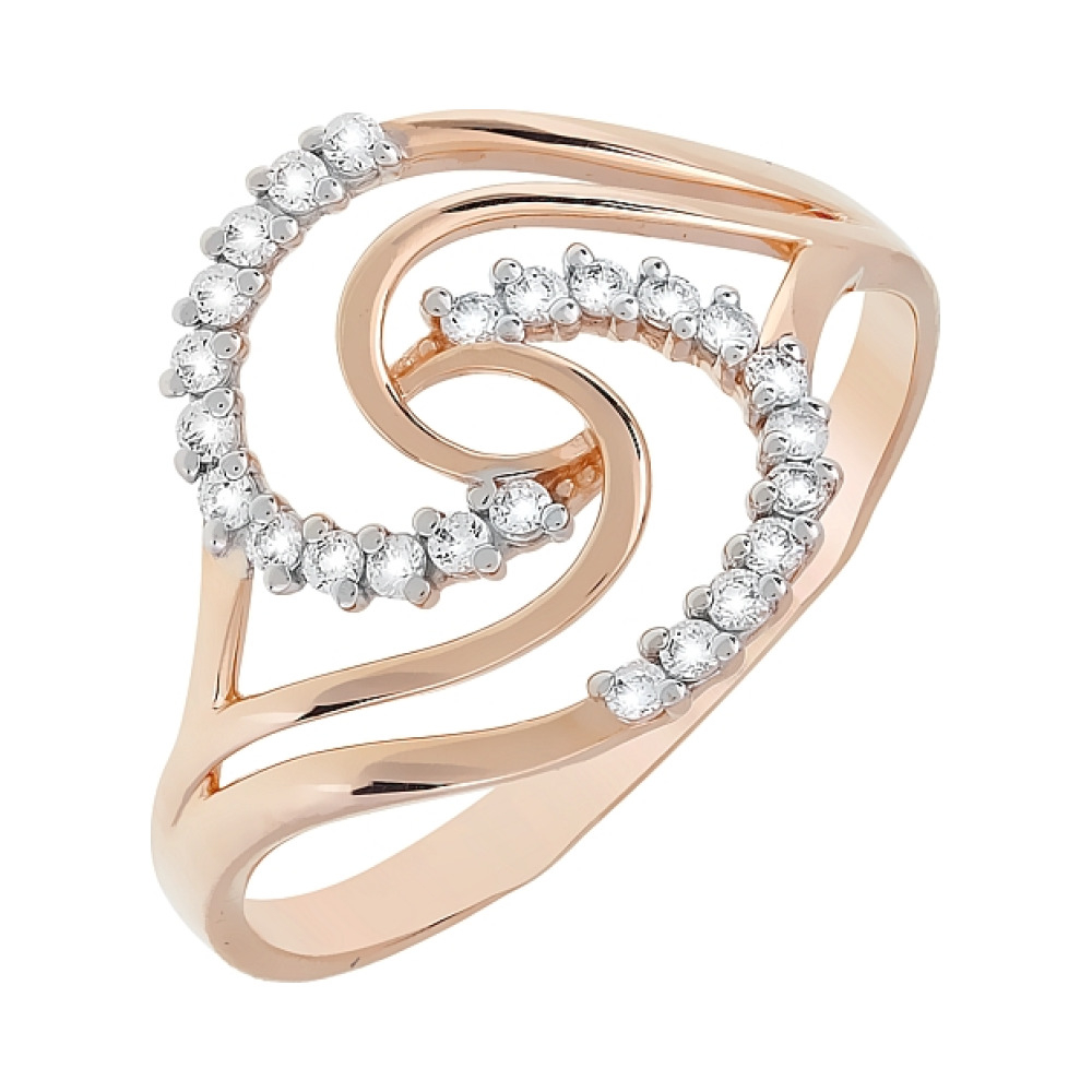 Золотое кольцо с фианитами № 116587