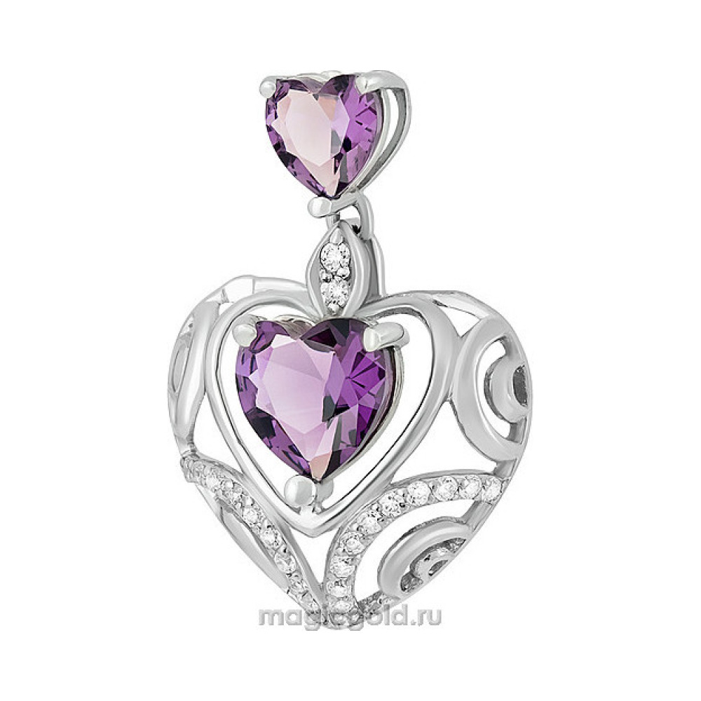 Серебряная подвеска с алпанитом и фианитом № 135323