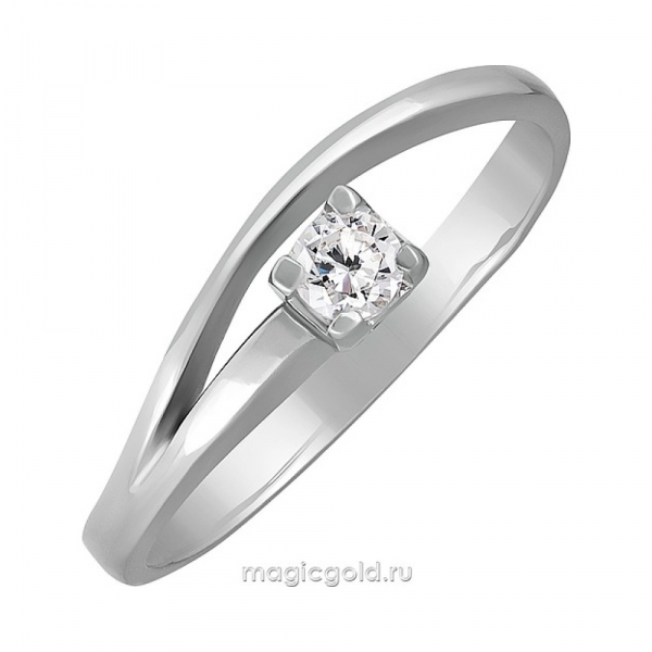 Золотое кольцо с бриллиантом № 40390