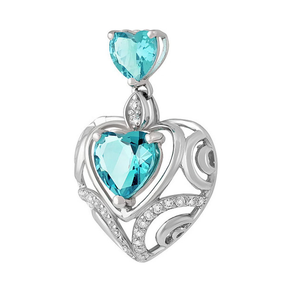 Серебряная подвеска с алпанитом и фианитом № 135324