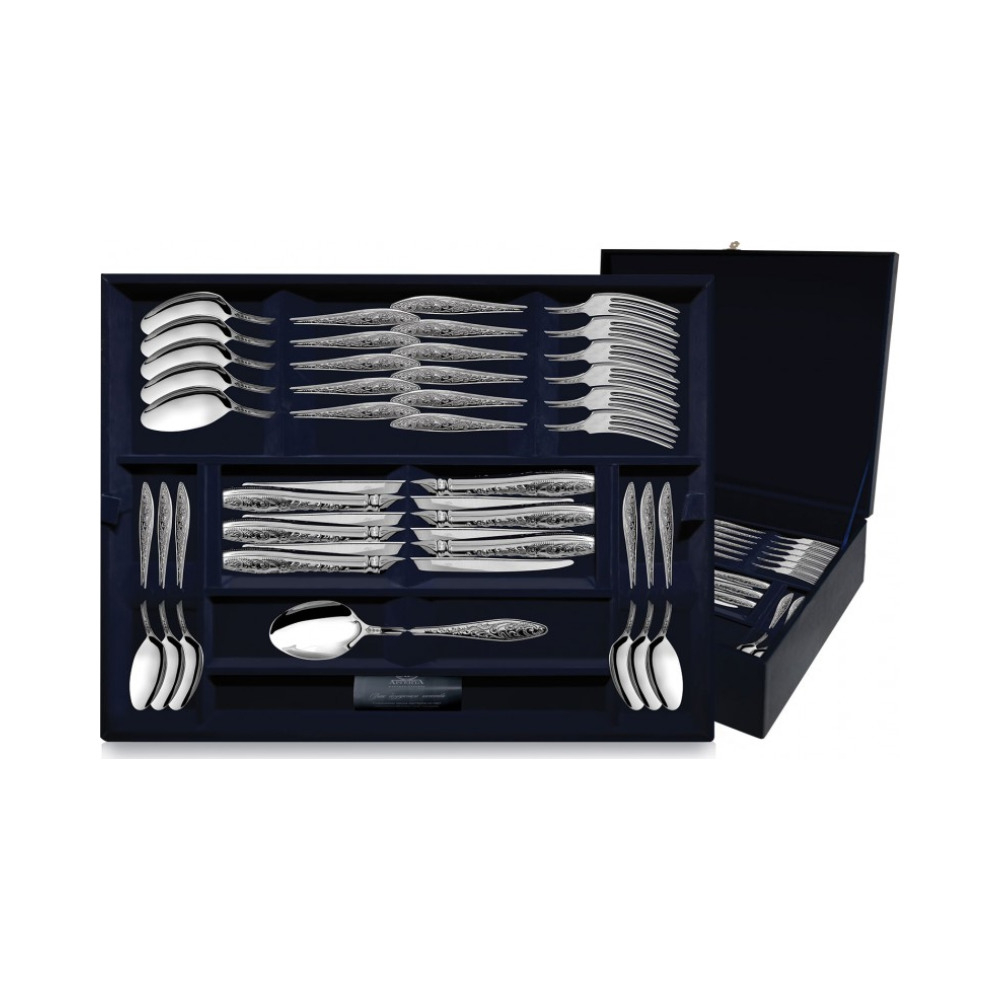 Серебряный десертный набор  Морозко  24 предмета