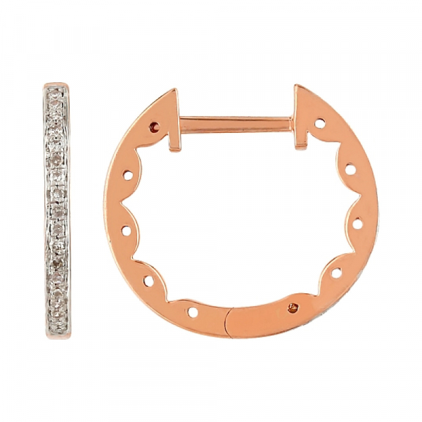 Золотые серьги с бриллиантом № 106094