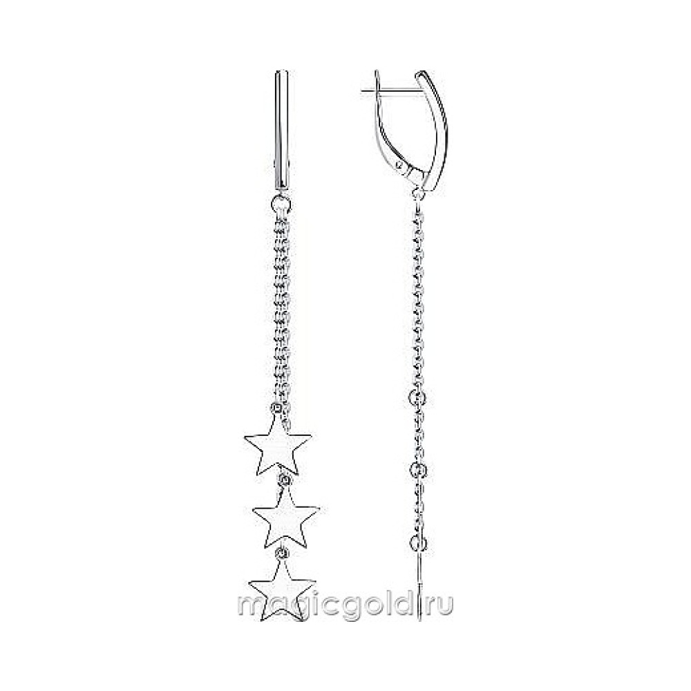 Серебряные серьги б\к № 174177