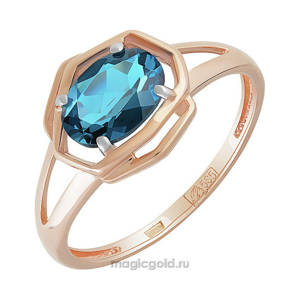 Золотое кольцо с топазом № 159587