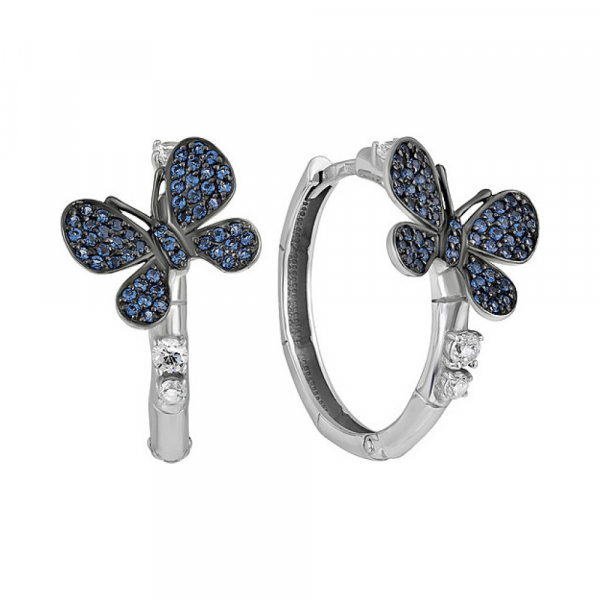 Серебряные серьги с фианитом № 134168