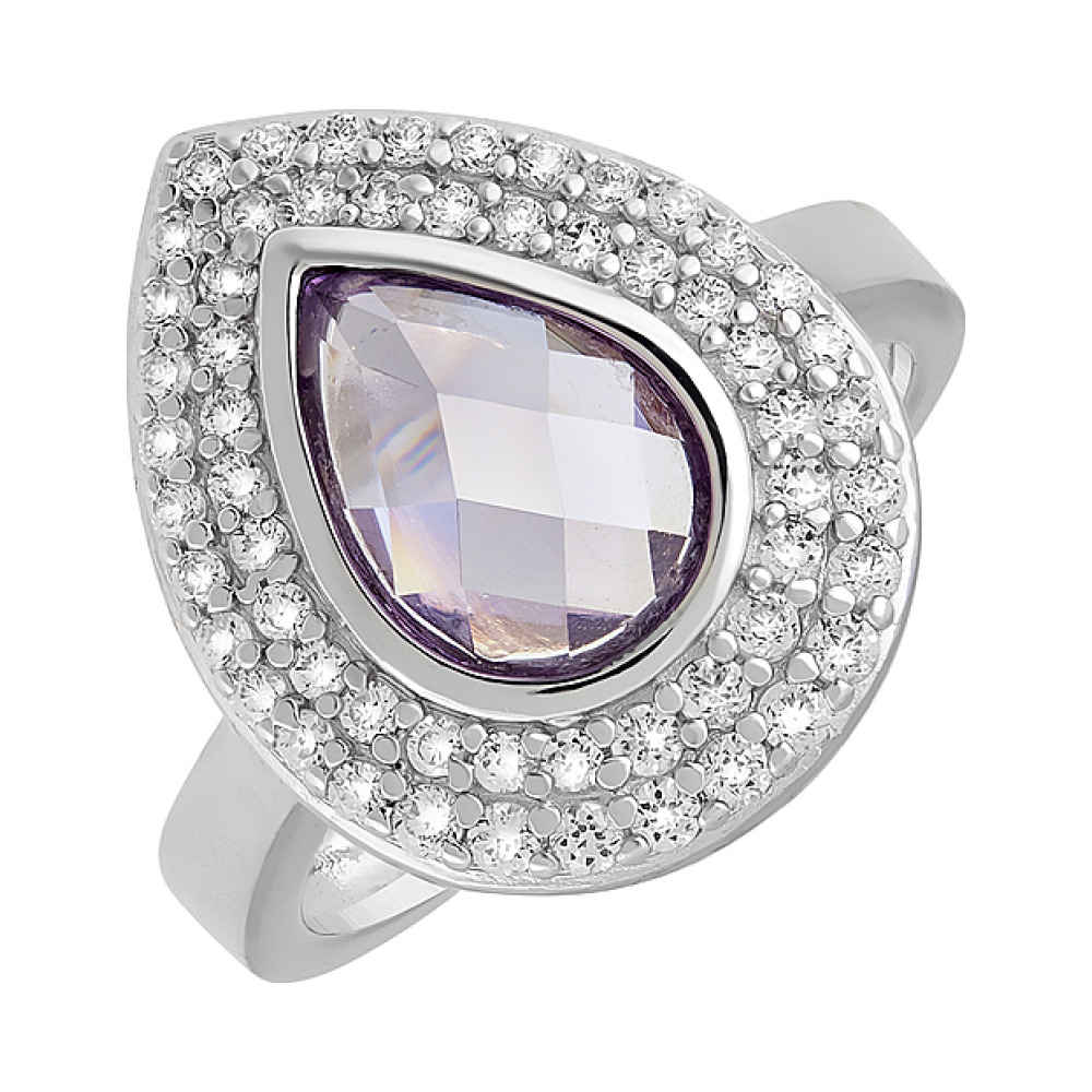 Серебряное кольцо с фианитами № 127682