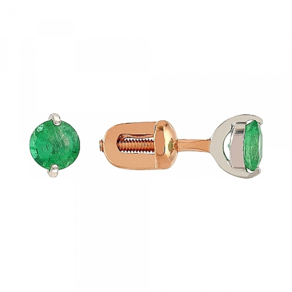 Пуссеты с изумрудом № 105698