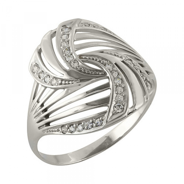 Золотое кольцо с фианитом № 98475