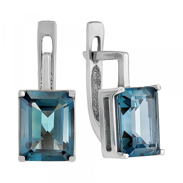 Серебряные серьги с топазом № 126796