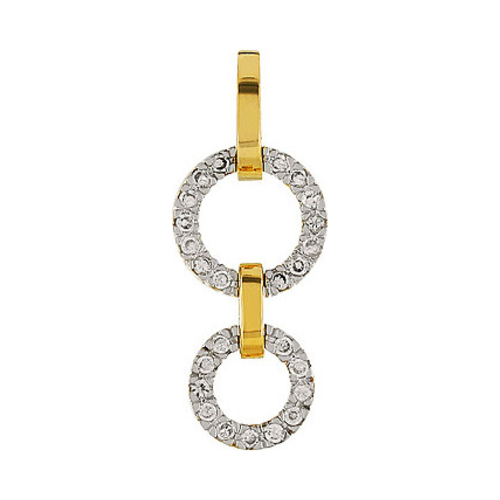 Серебряная подвеска с фианитом и золотым покрытием № 83432