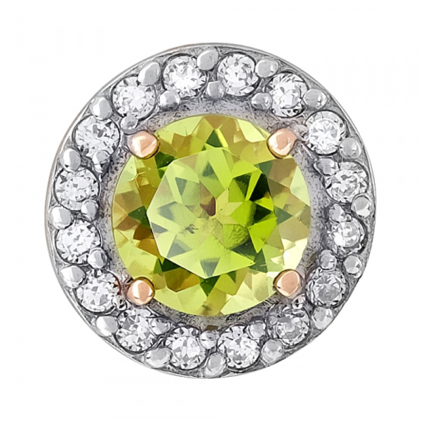 Золотая подвеска с хризолитом и фианитом № 109915