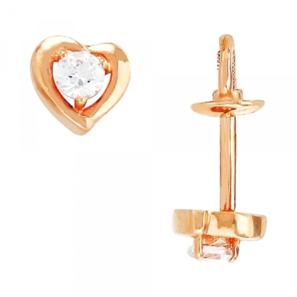 Золотые серьги с фианитом № 78726