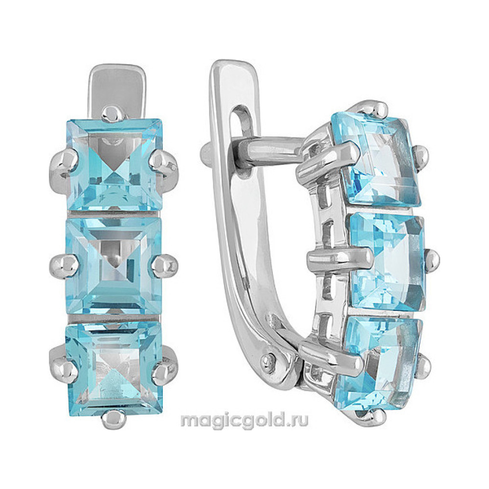 Золотые серьги с топазом № 139084
