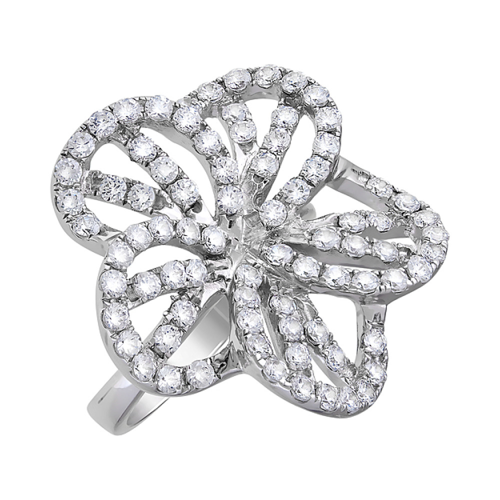 Серебряное кольцо с фианитом № 83554