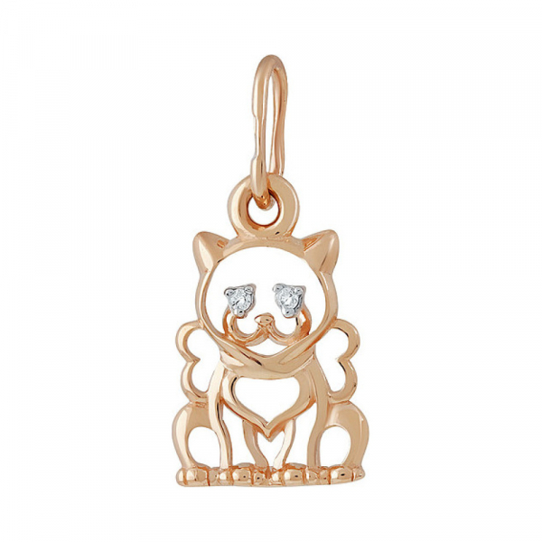 Золотая подвеска с фианитом № 137320