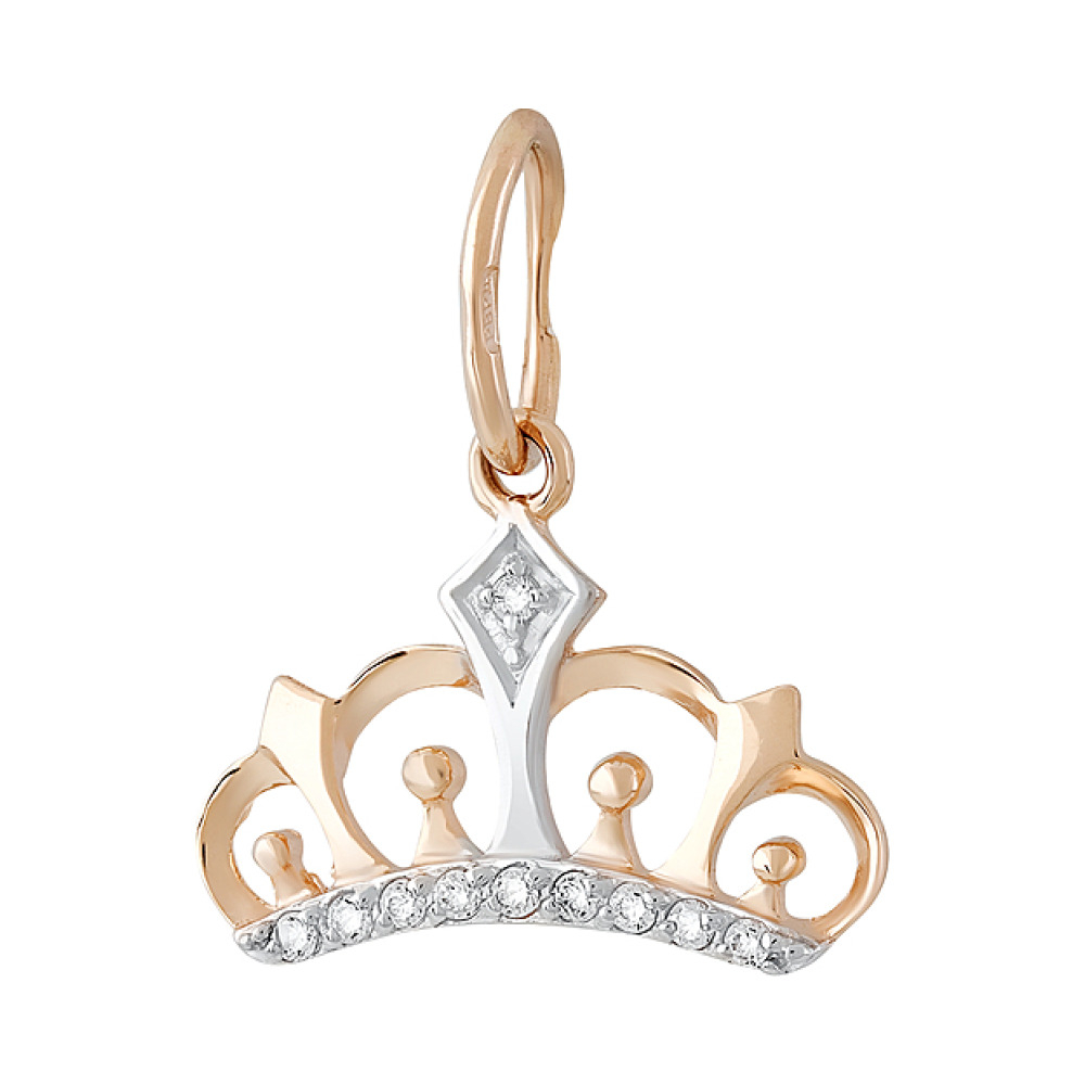 Золотая подвеска с фианитом № 129898