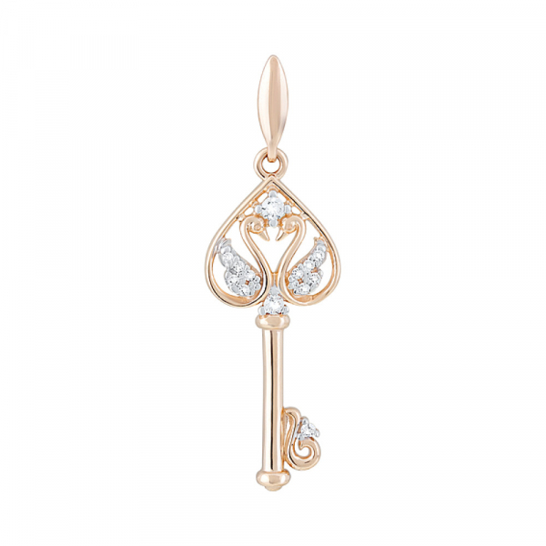 Золотая подвеска с фианитами № 127374