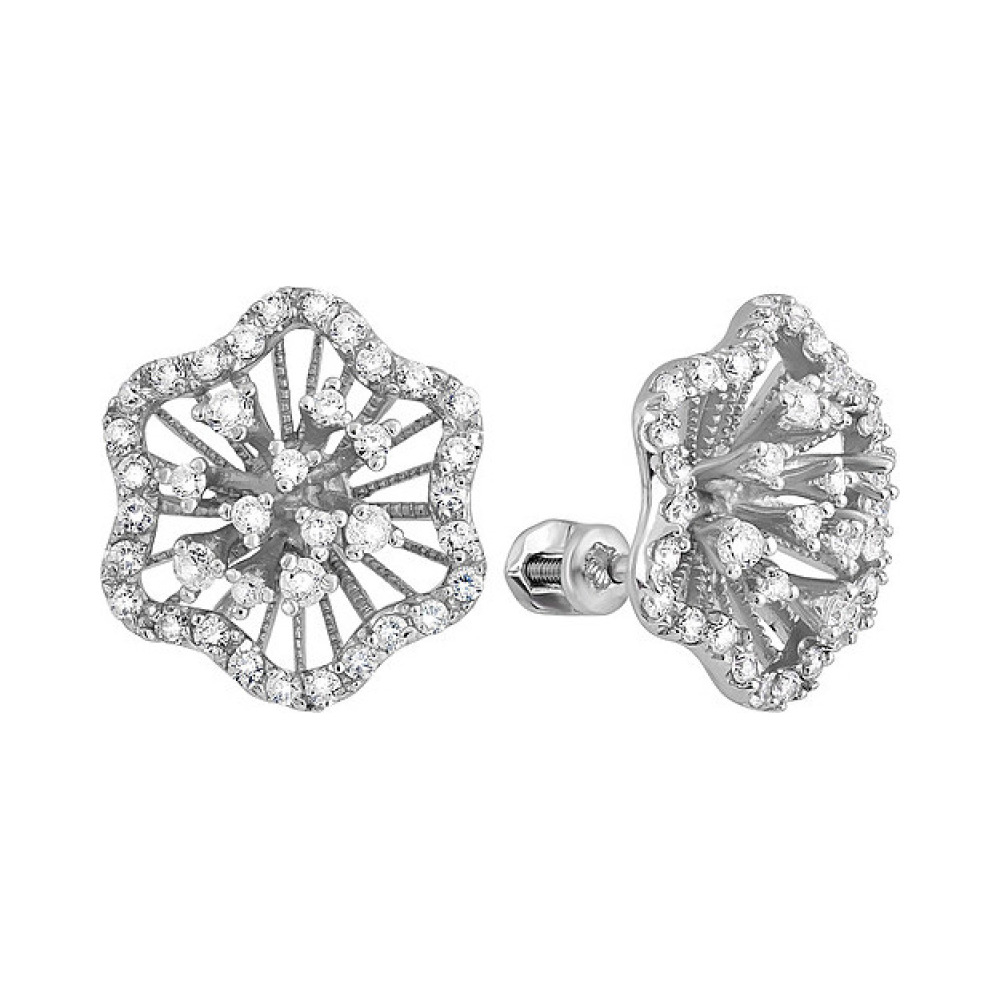 Пуссеты с фианитом № 132196