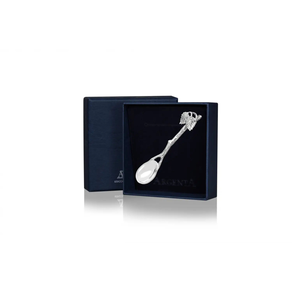 Ложка к солонке Зачарованный лес из серебра 925 пробы