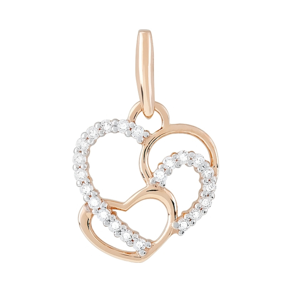 Золотая подвеска с фианитами № 102352