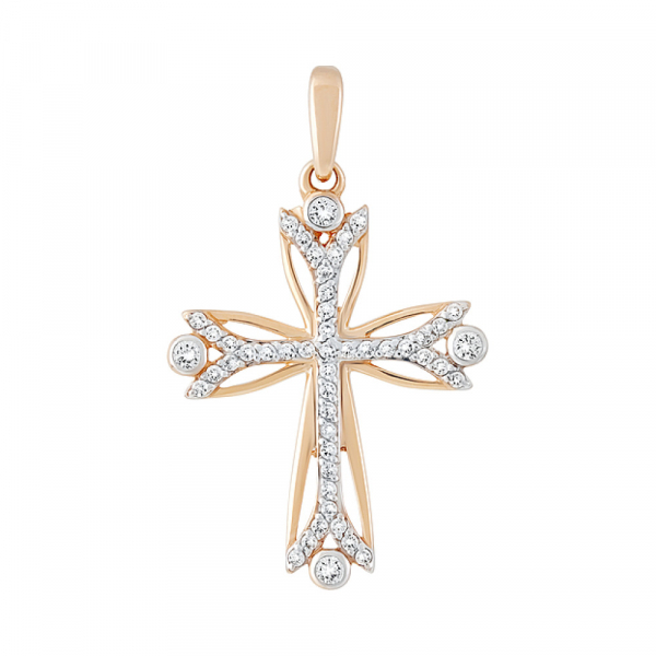 Золотая подвеска с фианитом № 129835