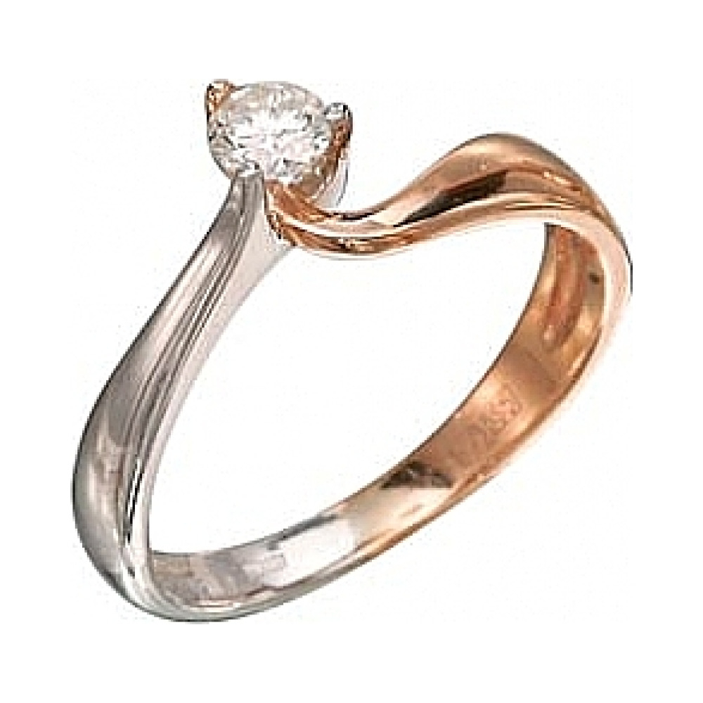 Золотое кольцо с бриллиантом № 107950