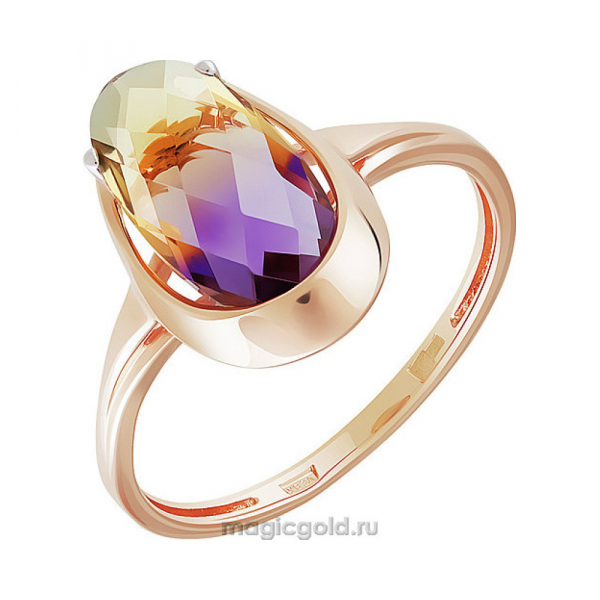 Золотое кольцо с аметрином  № 162568
