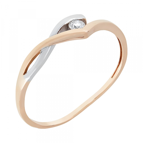 Золотое кольцо с бриллиантом № 26549