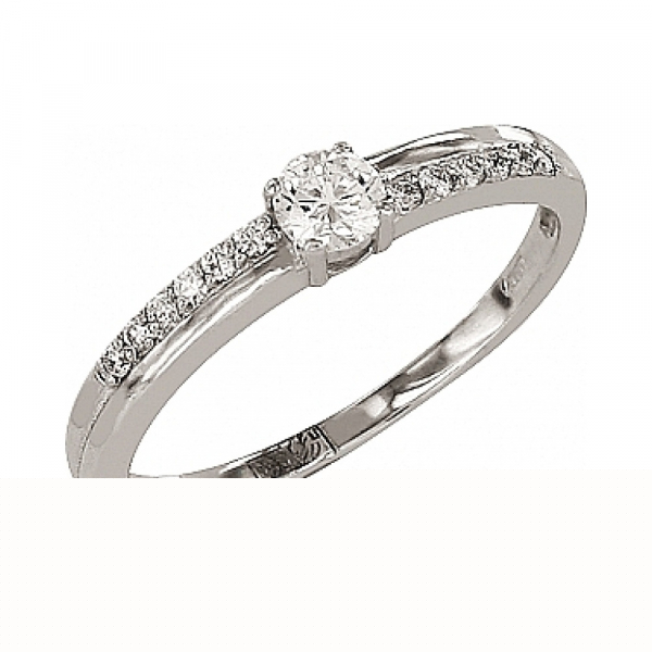 Золотое кольцо с аметистом и фианитом № 119690