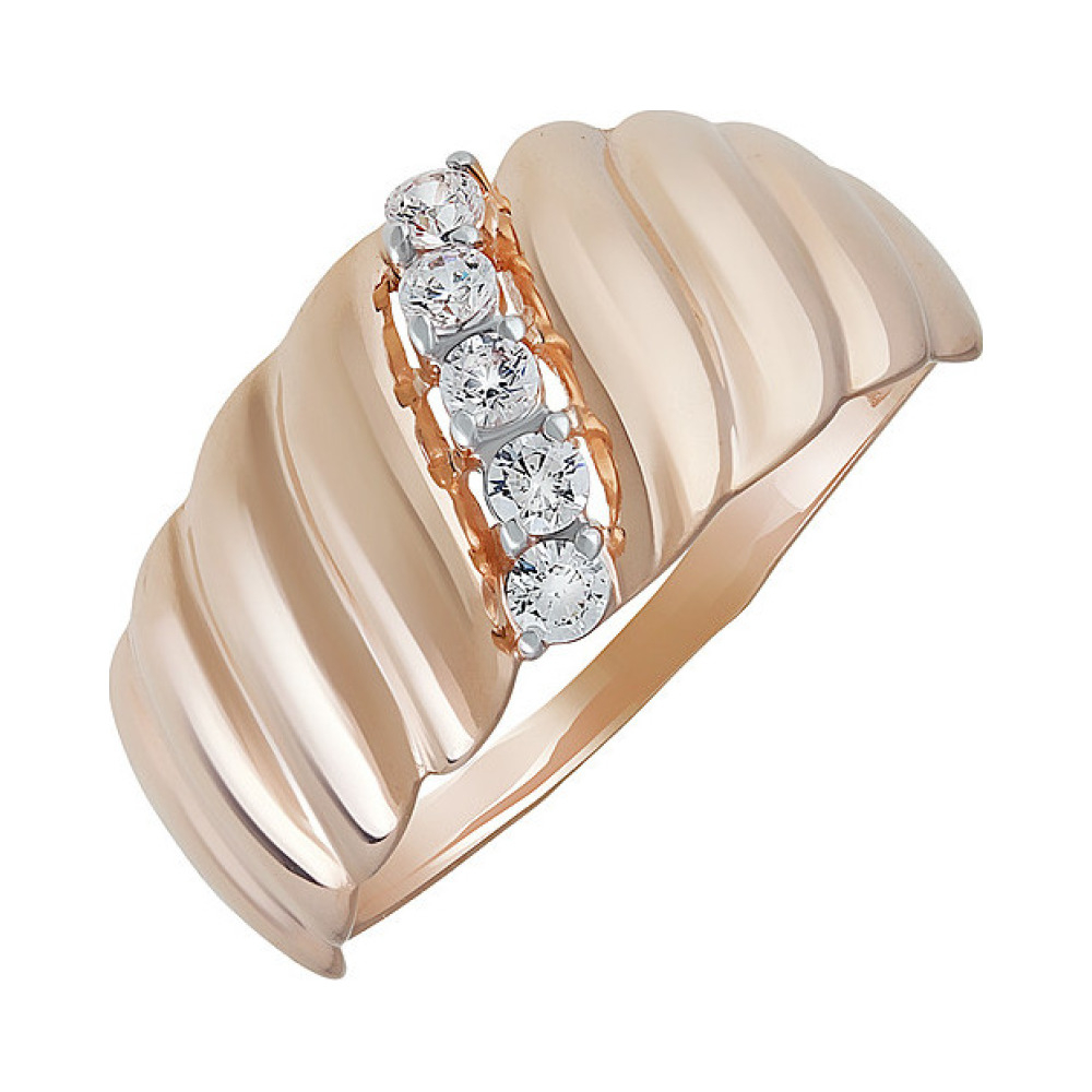 Золотое кольцо с фианитом № 138033