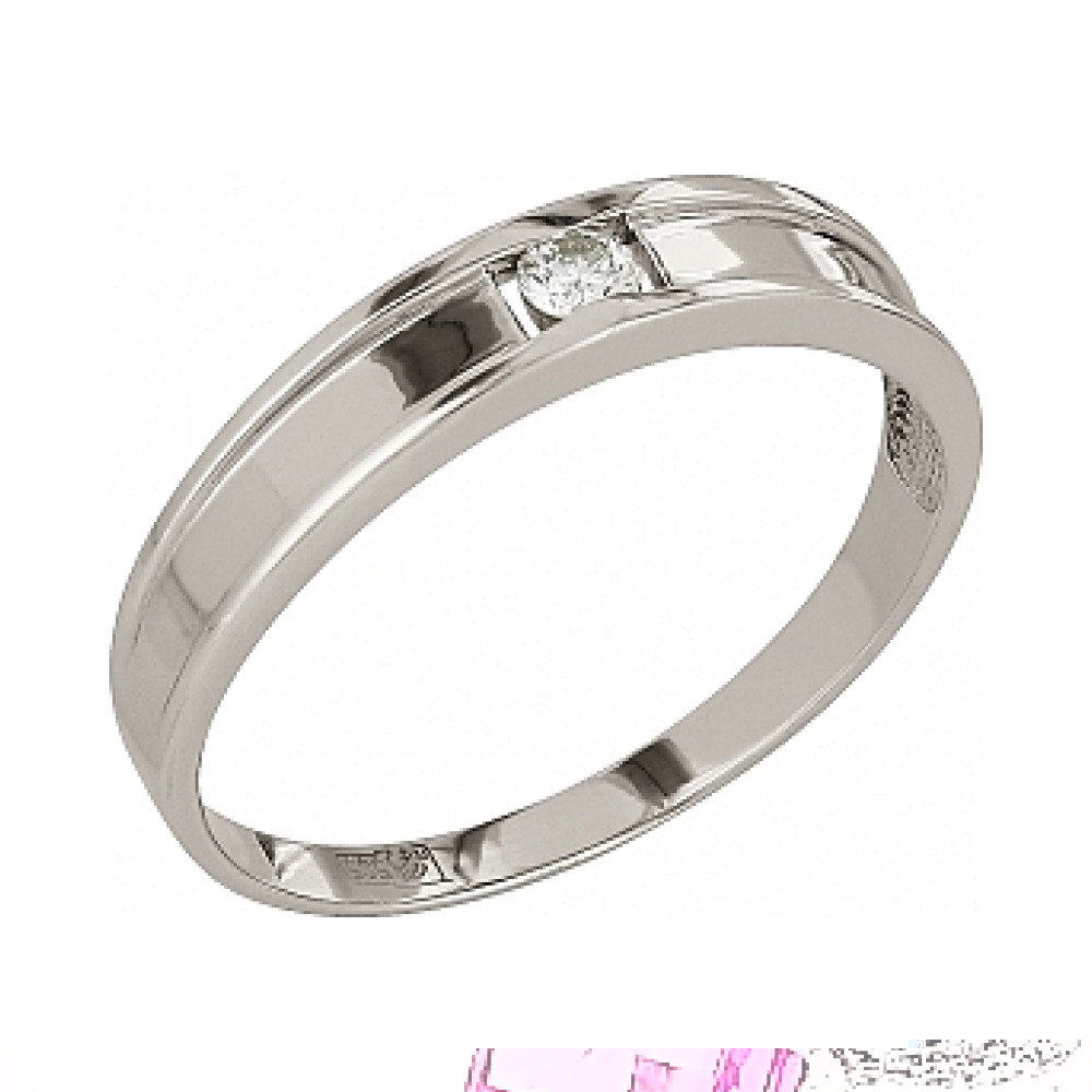 Серебряное кольцо с изумрудом и фианитом № 34112