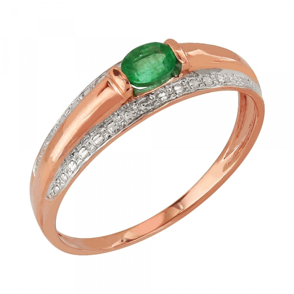 Золотое кольцо с изумрудом № 95654