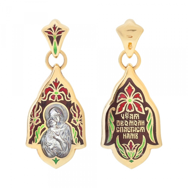 Икона с эмалью и золотым покрытием № 106919