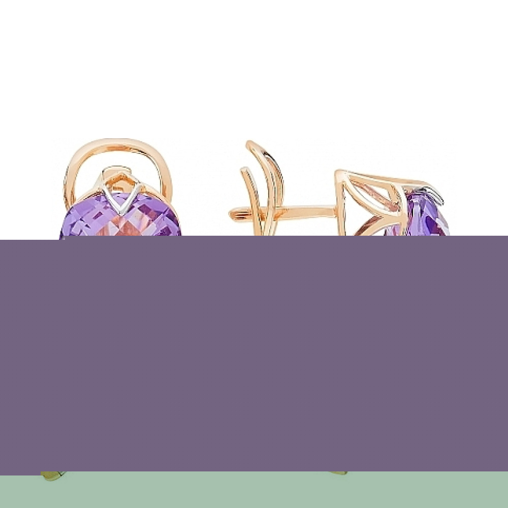 Золотые серьги с бриллиантом № 97974