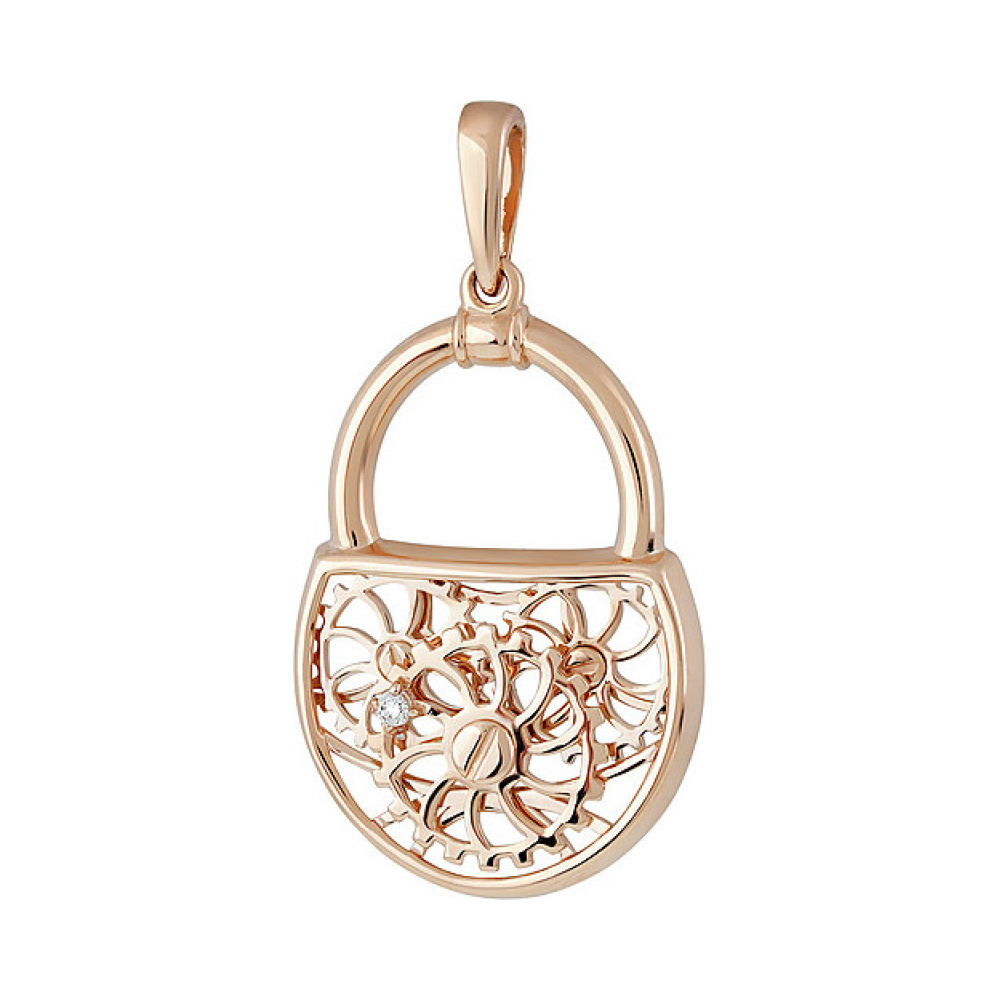 Золотая подвеска с фианитом № 137316