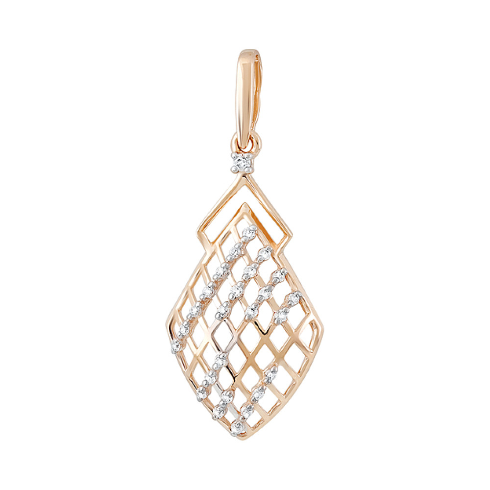 Золотая подвеска с фианитом № 130076