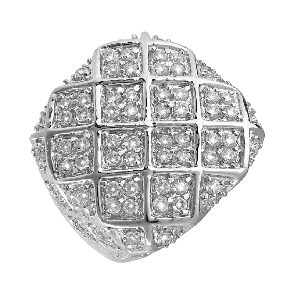 Серебряное кольцо с фианитом № 80881