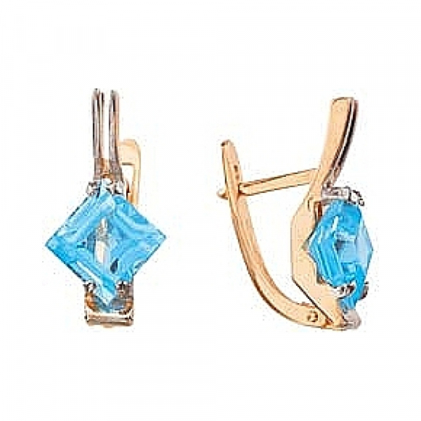 Золотые серьги с топазом № 4731