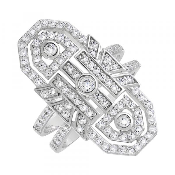 Серебряное кольцо с фианитами № 127681
