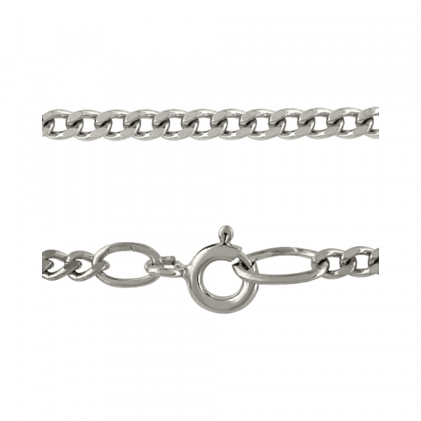 Серебряная цепь панцирная граненая родированная № 100400