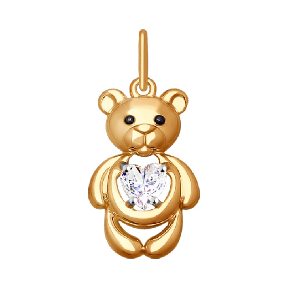 Золотая подвеска с фианитом № 140961