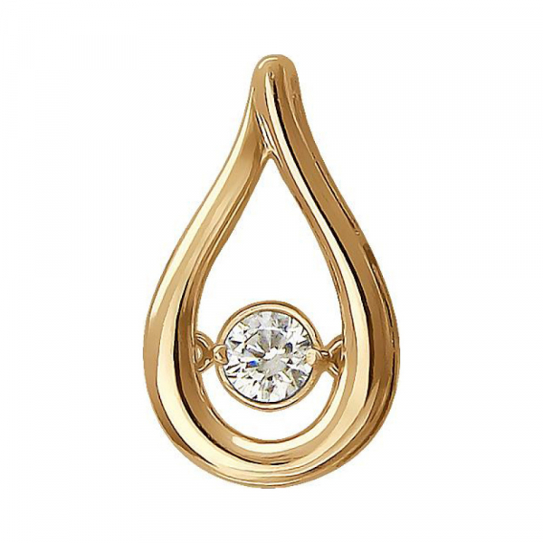 Золотая подвеска с фианитом № 140914