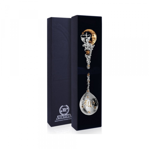 Серебряная ложка «Зодиак-Дева» с позолотой