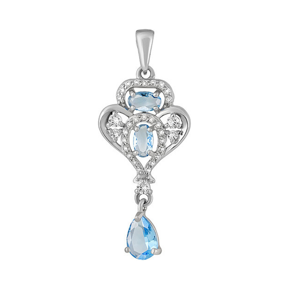 Серебряная подвеска с алпанитом и фианитом № 133852