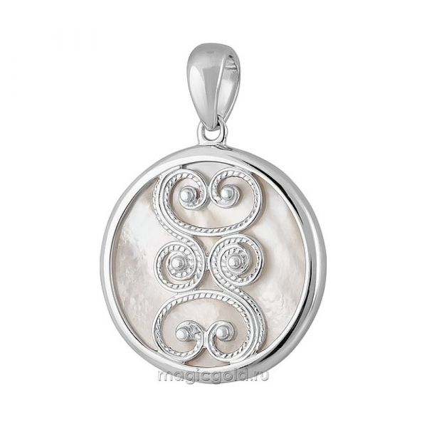 Серебряная подвеска с перламутром № 139974