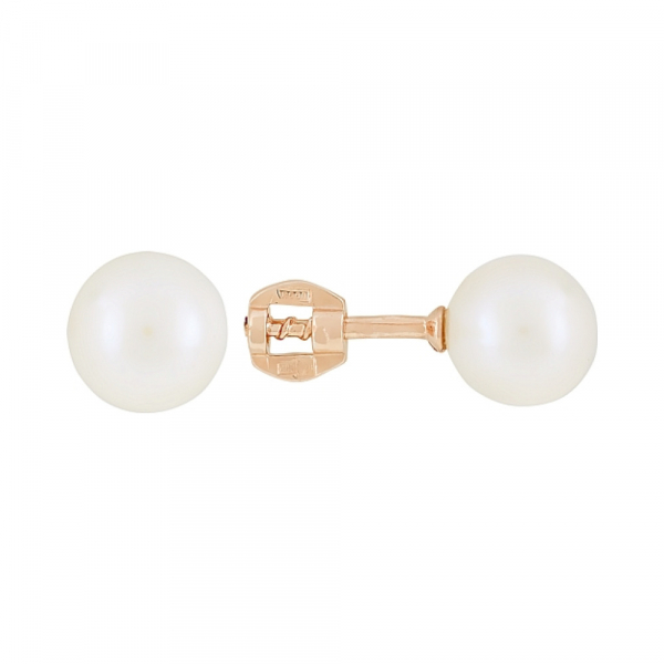 Золотые серьги с жемчугом № 119020