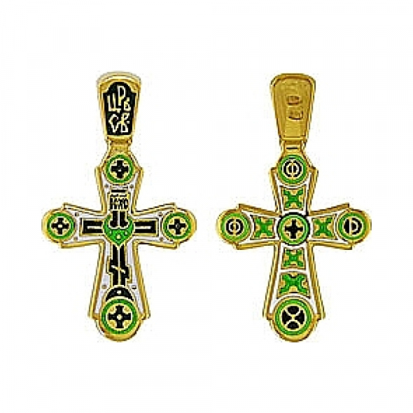 Крест с эмалью золотым покр № 6434