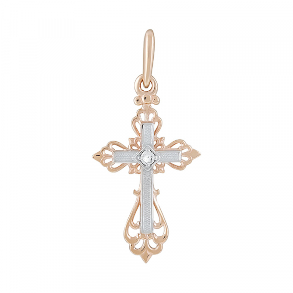 Крест литой с фианитом № 126097