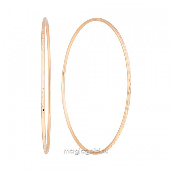 Золотые серьги конго с алмазной гранью № 172570